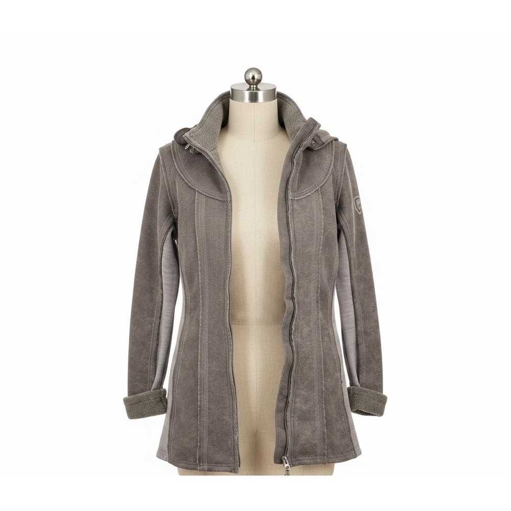 KUHL Projekt Women Fleece Hooded Jacket Coat Gray Wool Cashmere Blend Small